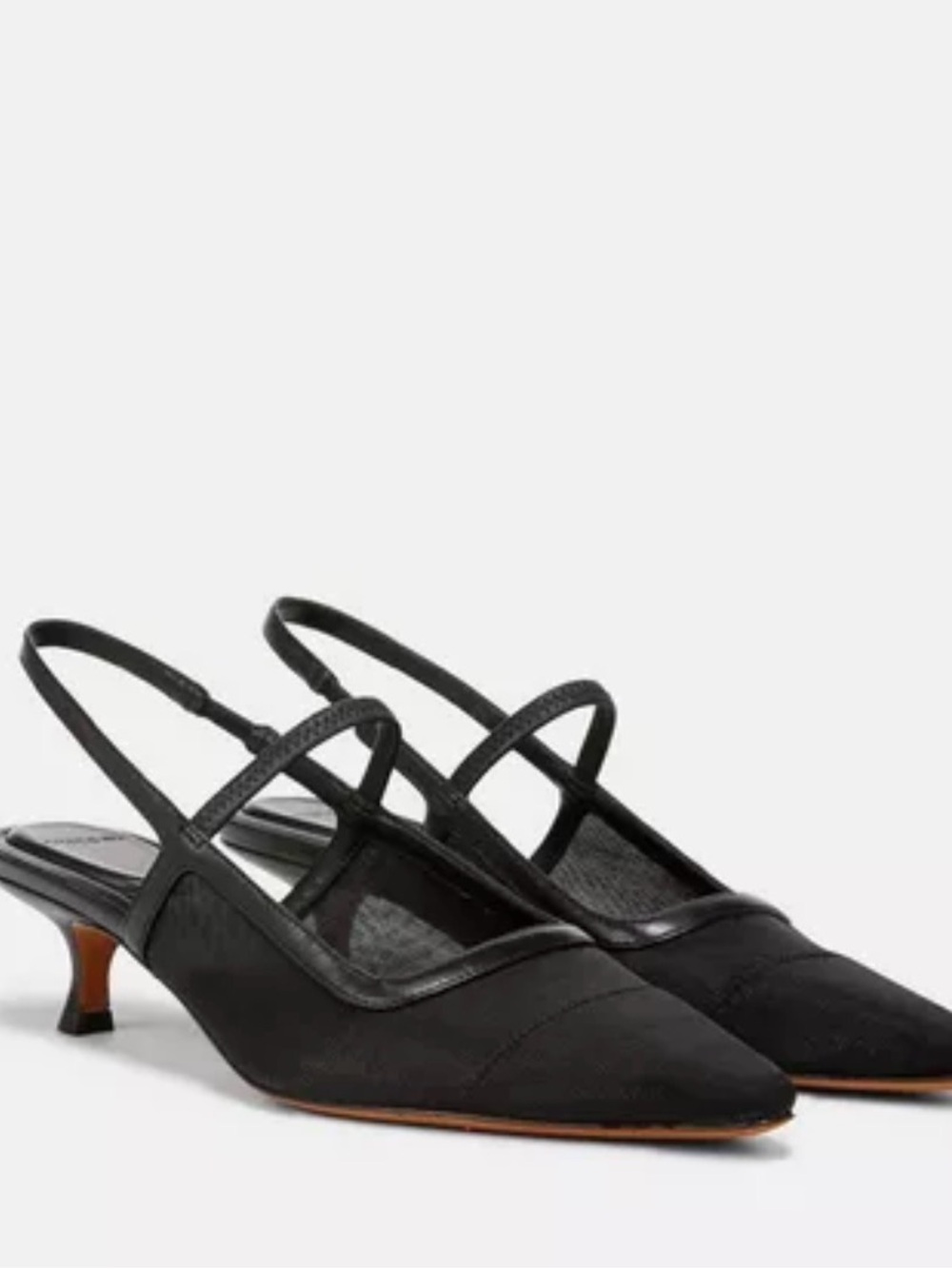 Vince Black Slingback Kitten Heel Pumps - Women's